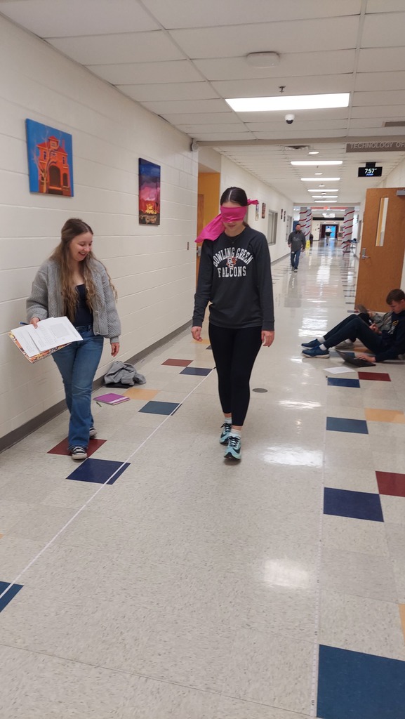 CCP Stats did an experiment today to determine if you really walk in circles when you are lost. Students were blindfolded and challenged to walk as far as they could before they went out of bounds. 