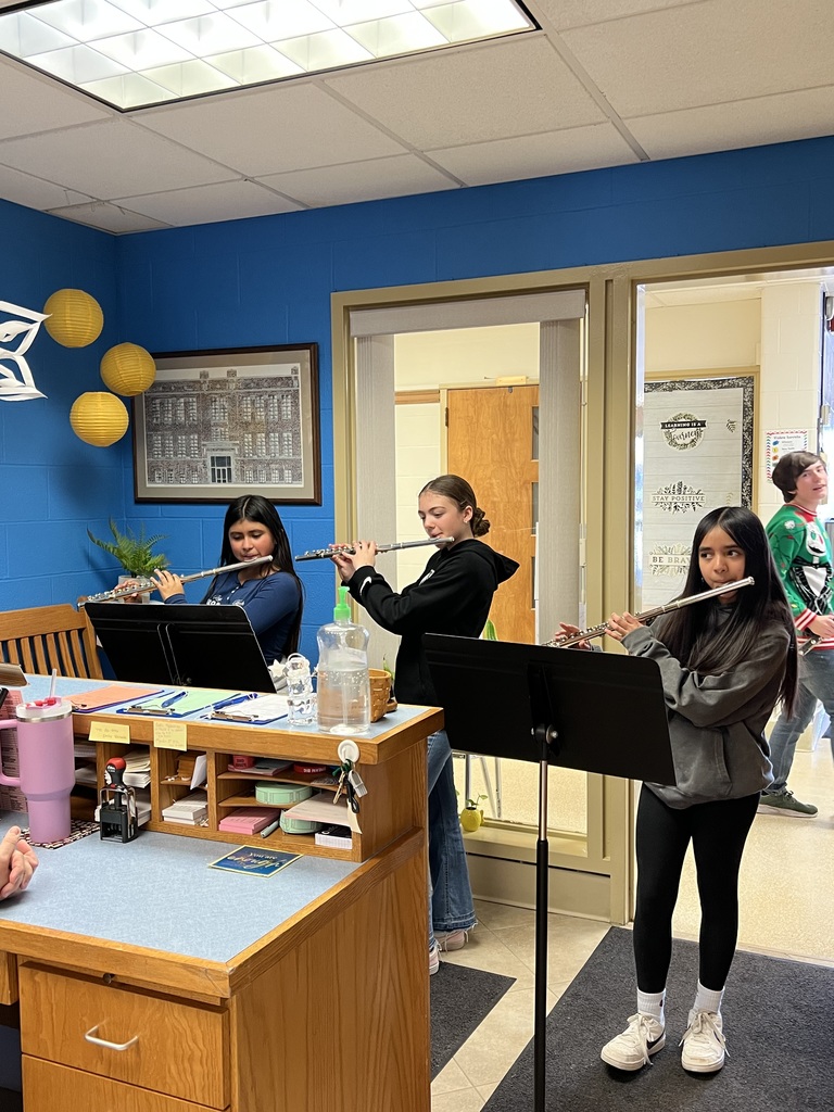 Our 6th Grade Beginning Band students spread holiday cheer by caroling at League Street School and visiting other buildings throughout the district. Their hard work and enthusiasm brought smiles to staff and students alike.