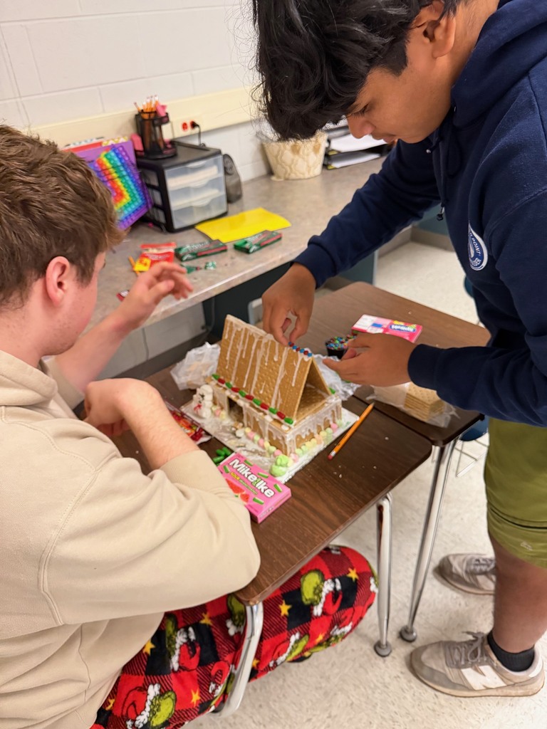 Mrs. Roberts’ math students at Norwalk High School took on a festive hands-on engineering challenge this week: designing and building gingerbread houses! Behind the candy and creativity was meaningful work. Students practiced measurement, geometry, budgeting, planning, and structural reasoning — all essential real-world math skills. They sketched blueprints, calculated pieces, problem-solved in teams, and adjusted their designs as they built. This activity also strengthened important life skills: collaboration, patience, following multi-step directions, and seeing a project through from start to finish. The pride and ownership they showed in their finished houses made the learning even sweeter. 💙 When students learn by doing, the results are as strong as the houses they build.
