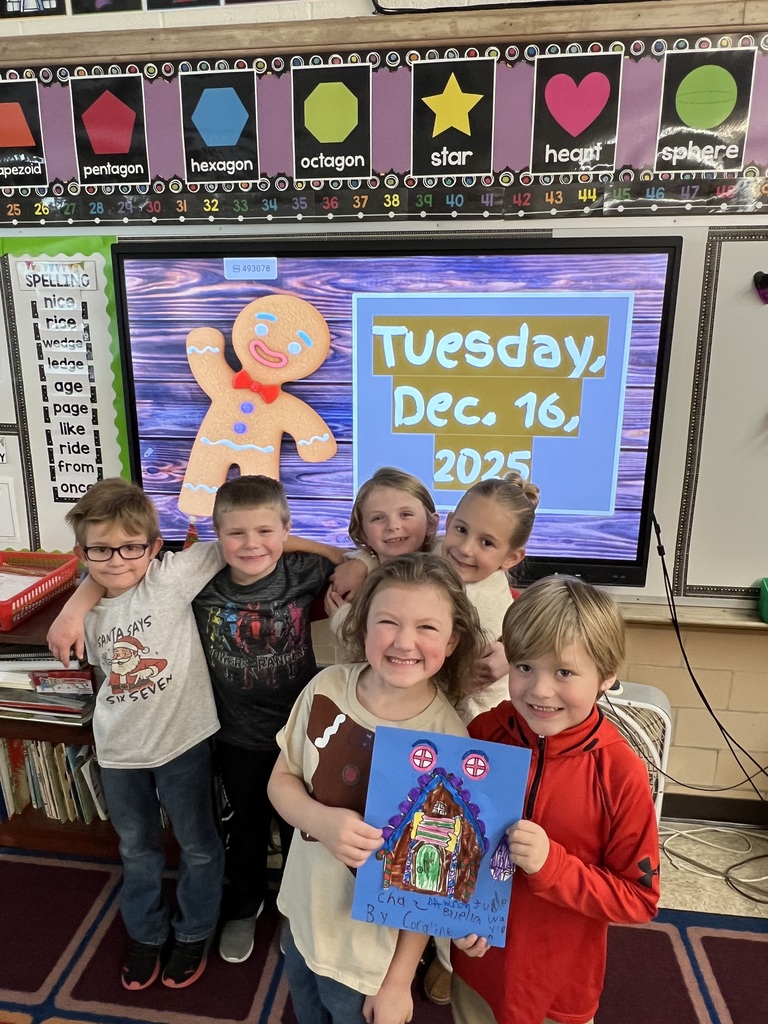 First graders in Mrs. Kingsborough’s Class worked together in small groups to create gingerbread houses for Gingerbread Day at Maplehurst Elementary. Afterwards, they enjoyed gingerbread cookies while graphing which part of the gingerbread cookie they tasted first❤️💚