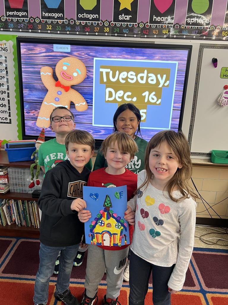 First graders in Mrs. Kingsborough’s Class worked together in small groups to create gingerbread houses for Gingerbread Day at Maplehurst Elementary. Afterwards, they enjoyed gingerbread cookies while graphing which part of the gingerbread cookie they tasted first❤️💚