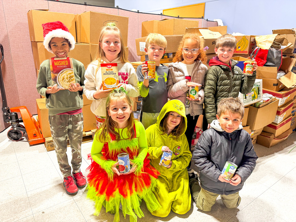 Pleasant Elementary raised over 1,200 non-perishable items to donate to the Salvation Army for needy families in one week!  