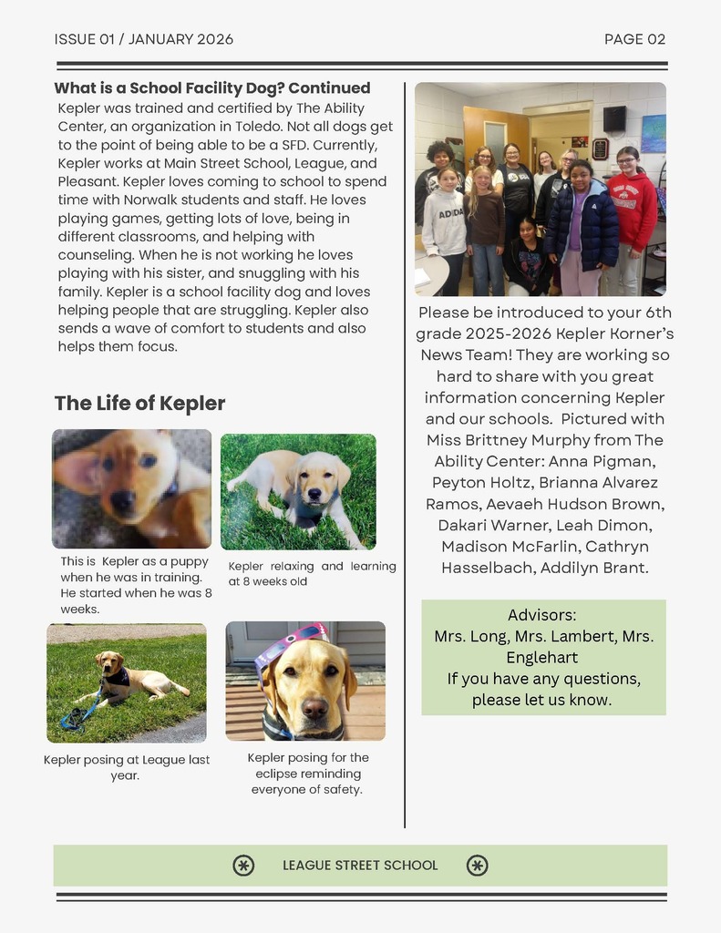 Newsletter for Kepler's Korner