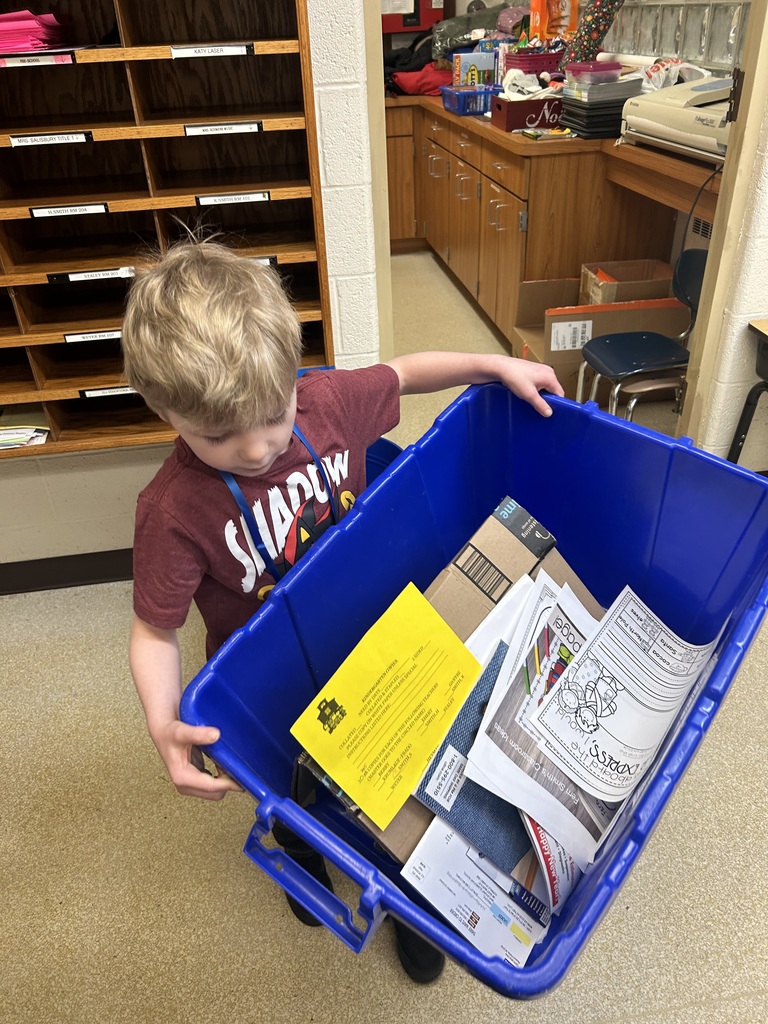 Mrs. Ehret's class is kicking off 2026 as the student leaders this week. Kolsten and Charlotte started the day doing the announcements with Mr. Moore. TLC students assisted John, Elsie and Skylar with collecting the recycling and Jagger and Kinzley greeted students as they entered the building.