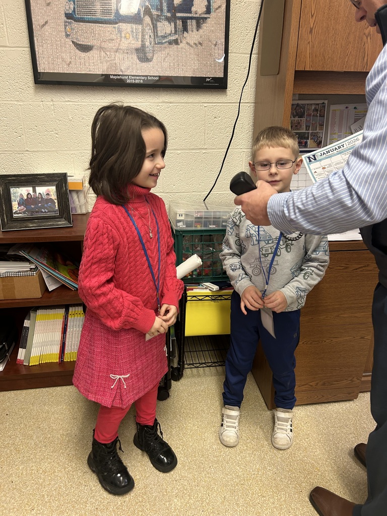 Mrs. Ehret's class is kicking off 2026 as the student leaders this week. Kolsten and Charlotte started the day doing the announcements with Mr. Moore. TLC students assisted John, Elsie and Skylar with collecting the recycling and Jagger and Kinzley greeted students as they entered the building.