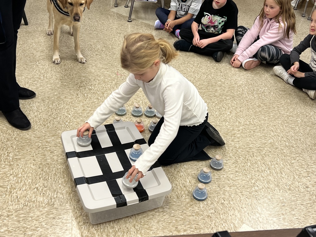 Mrs. Gamble’s class earned a whole class reward! Kepler came and played tic-tac-toe with us and stayed for a special story!