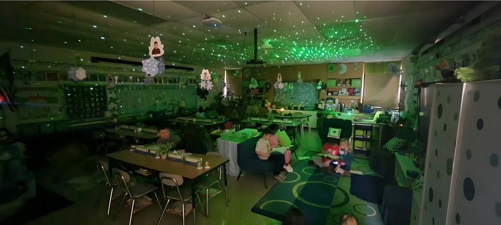 Students in Mrs. Kopfstein's 2nd grade class enjoyed reading, "Mr. Putter & Tabby See the Stars" under the stars in their classroom. They used flashlights as they read and completed a sequencing paper. So much fun!