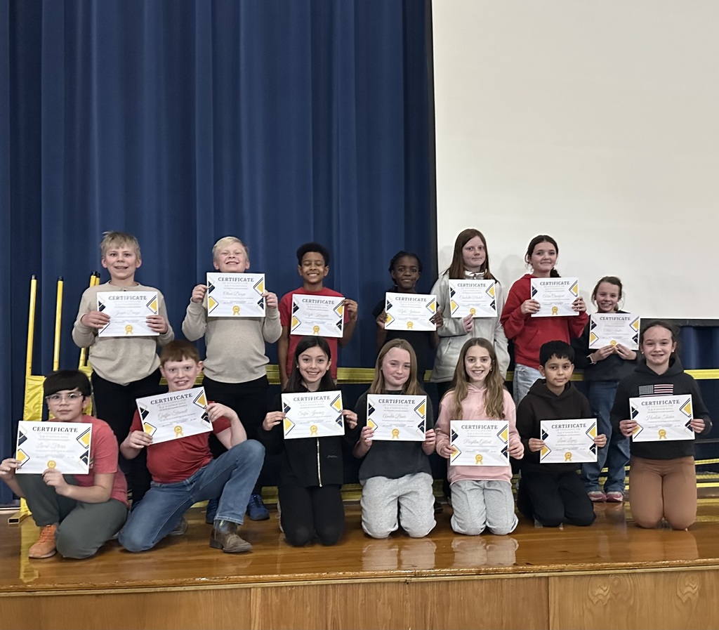 Fifth Grade Blue Squad were recognized for their Achievements in Quarter 2: Perfect Attendance, All A/B Honor Roll, and All A Honor Roll. Great Job!