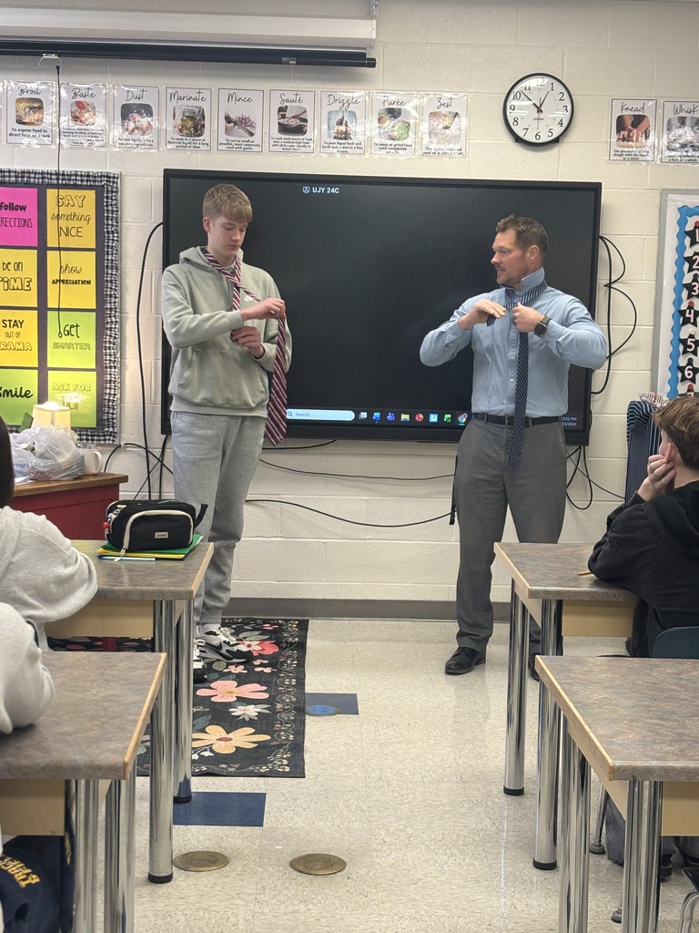 Students in Mrs. Schlotterer’s Independent Living class learned how to tie a necktie. Thank you, Mr. Schlotterer, for the lesson! 