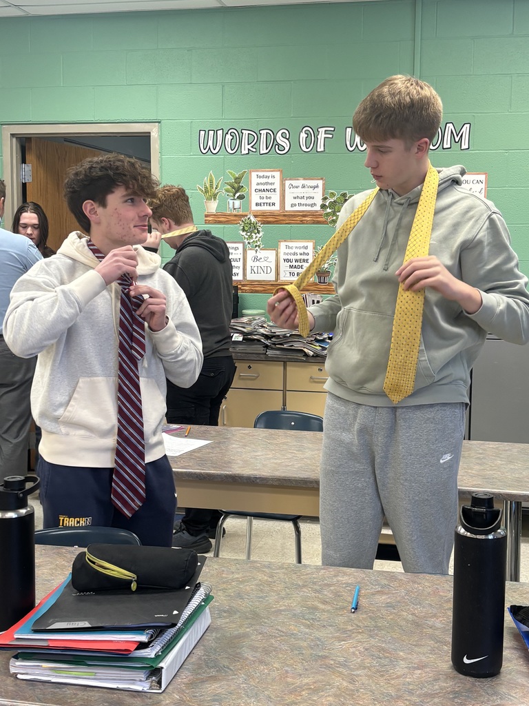 Students in Mrs. Schlotterer’s Independent Living class learned how to tie a necktie. Thank you, Mr. Schlotterer, for the lesson! 