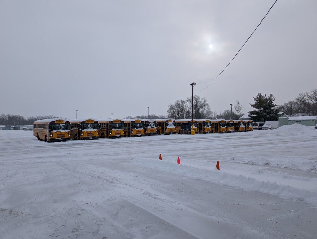 Busses in snow