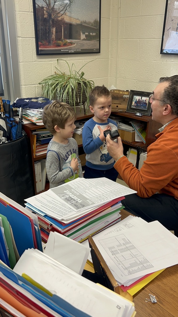 Mrs. Golden and Mrs. Lesch's preschool students are leading the school this week.  On Monday, Jensen and Lily Stower helped Mr. Moore with the announcements. On Tuesday, Dax Brown and Declan Wright helped with the announcements and Lily and Elsie Jo helped high school students Xavi and Raena collect all of the recycling. 