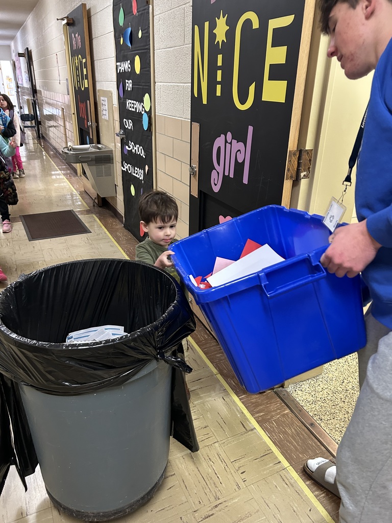 Maplehurst students from Mr. Joe Ludwig's class are the leaders this week.  Kindergarten student Kaiden Fisher from Mr. Joe Ludwig's class collected recycling Tuesday along with TLC students and preschool students Dax Brown and James Fannin.  