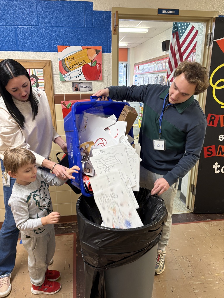 Maplehurst students from Mr. Joe Ludwig's class are the leaders this week.  Kindergarten student Kaiden Fisher from Mr. Joe Ludwig's class collected recycling Tuesday along with TLC students and preschool students Dax Brown and James Fannin.  