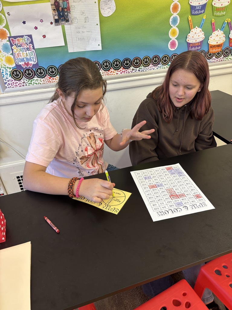 Mrs. Baker’s class using games to learn and practice comparing decimals. 