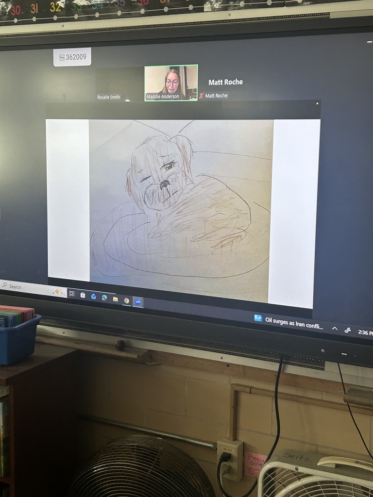 Maplehurst Elementary is celebrating right to read week with a theme of "book an adventure". Guest readers are coming in each day to read to the students in their classrooms. First grade students in Mrs. Kingsborough's class went on an adventure to Africa! Former Norwalk resident Maddie (Roche) Anderson lives in Africa with her husband. Maddie read to the students today via zoom from Africa.  Maddie read a story her dad wrote when she was little and her sister illustrated it. Because Africa is eight hours ahead of us, it was 10:30 at night there so Maddie shared pictures she had taken with the students.  She spoke to them about the weather, the landscape, the animals, the currency and the foods they eat.  The students were not excited about the idea of eating bugs-which is something people in Africa eat.  A student asked Maddie why they eat bugs and she responded that many people in Africa are poor and cannot afford to buy food and bugs are free.  The students were attentive and engaged and asked many good questions. We are grateful to have had this opportunity. 