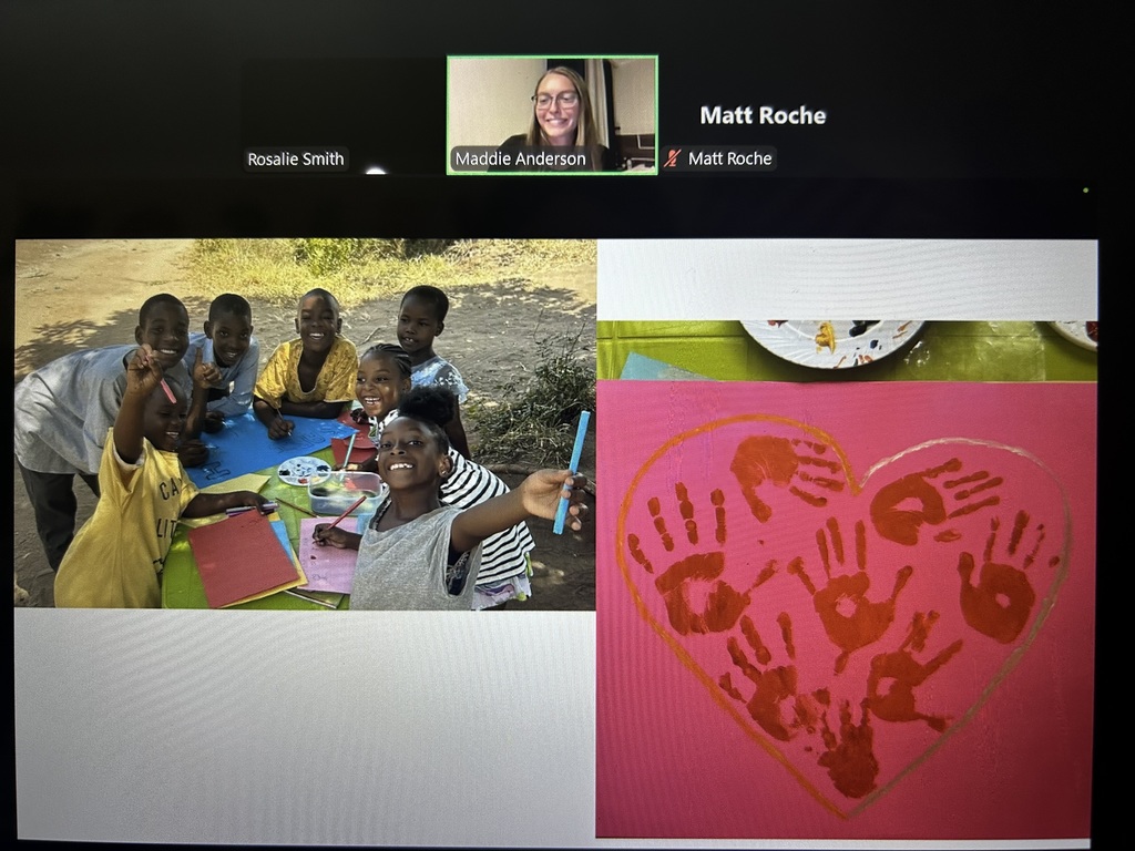 Maplehurst Elementary is celebrating right to read week with a theme of "book an adventure". Guest readers are coming in each day to read to the students in their classrooms. First grade students in Mrs. Kingsborough's class went on an adventure to Africa! Former Norwalk resident Maddie (Roche) Anderson lives in Africa with her husband. Maddie read to the students today via zoom from Africa.  Maddie read a story her dad wrote when she was little and her sister illustrated it. Because Africa is eight hours ahead of us, it was 10:30 at night there so Maddie shared pictures she had taken with the students.  She spoke to them about the weather, the landscape, the animals, the currency and the foods they eat.  The students were not excited about the idea of eating bugs-which is something people in Africa eat.  A student asked Maddie why they eat bugs and she responded that many people in Africa are poor and cannot afford to buy food and bugs are free.  The students were attentive and engaged and asked many good questions. We are grateful to have had this opportunity. 