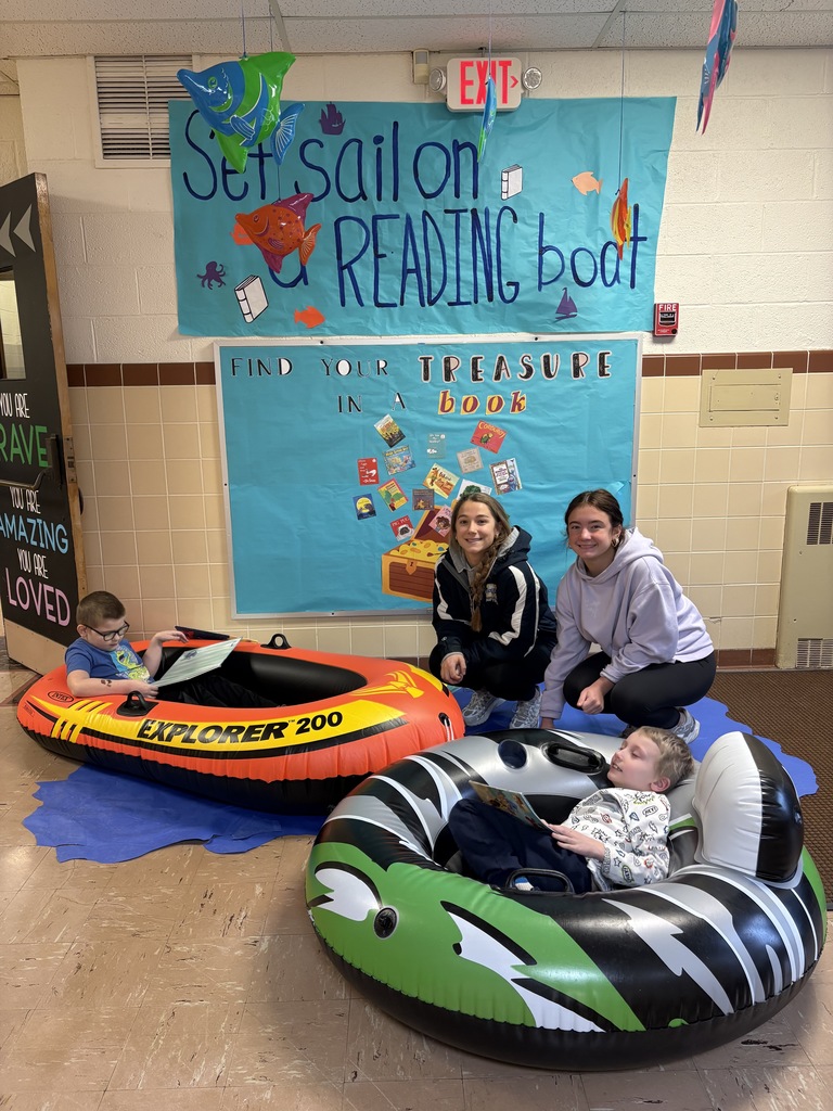 On Tuesday guest readers at Maplehurst included: Police Officer Cooke, Police Officer Bond, Fire Chief Strayer, Newspaper reporter Matt Roche, Police Chief Dahlgren, Sheriff Deputies Weller and Cawrse, school secretary Becky Scheel, middle school student Ariel Roche, Officer Mike Conney, State Trooper Sgt. Hamilton, Assistant Police Chief Michael Biller and director of operations Dan Bauman. TLC students Sawyer Wineman and CJ Bennet enjoyed reading with Mrs. Heyman's students in the boats. The students and staff are enjoying having the guest readers each day. 