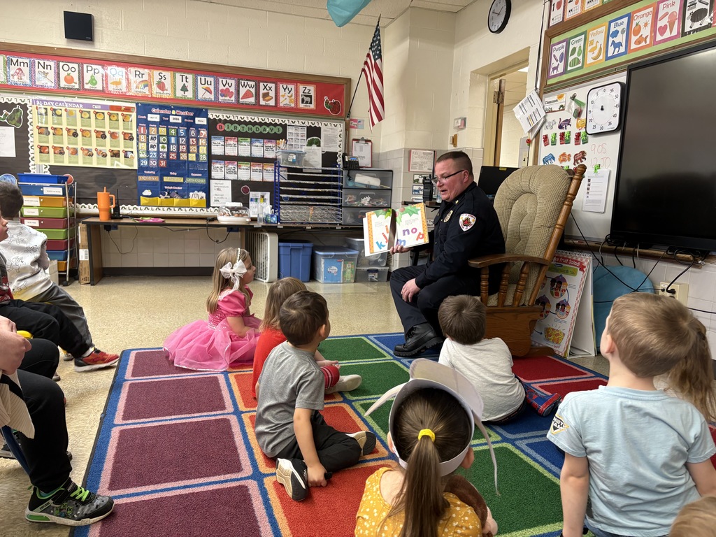 On Tuesday guest readers at Maplehurst included: Police Officer Cooke, Police Officer Bond, Fire Chief Strayer, Newspaper reporter Matt Roche, Police Chief Dahlgren, Sheriff Deputies Weller and Cawrse, school secretary Becky Scheel, middle school student Ariel Roche, Officer Mike Conney, State Trooper Sgt. Hamilton, Assistant Police Chief Michael Biller and director of operations Dan Bauman. TLC students Sawyer Wineman and CJ Bennet enjoyed reading with Mrs. Heyman's students in the boats. The students and staff are enjoying having the guest readers each day. 