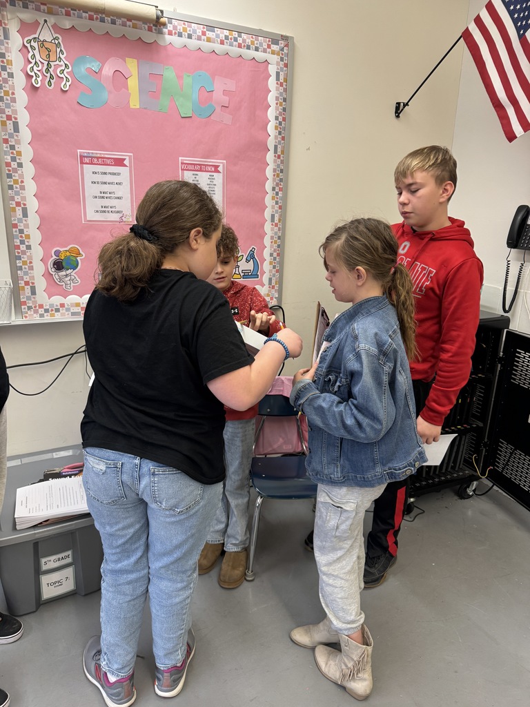 Fifth graders on the Gold Stars team wrapped up their sound energy unit with hands-on labs!  They experimented with manipulating sound waves, creating different pitches, and discovering how sound can be reflected or absorbed.  They're excited to move on to light waves next!