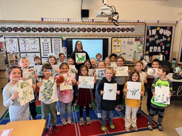 Mrs. Steinwart's class had fun painting with robots.  Mrs. Jude taught us how we can use technology to create art pieces with different textures.  