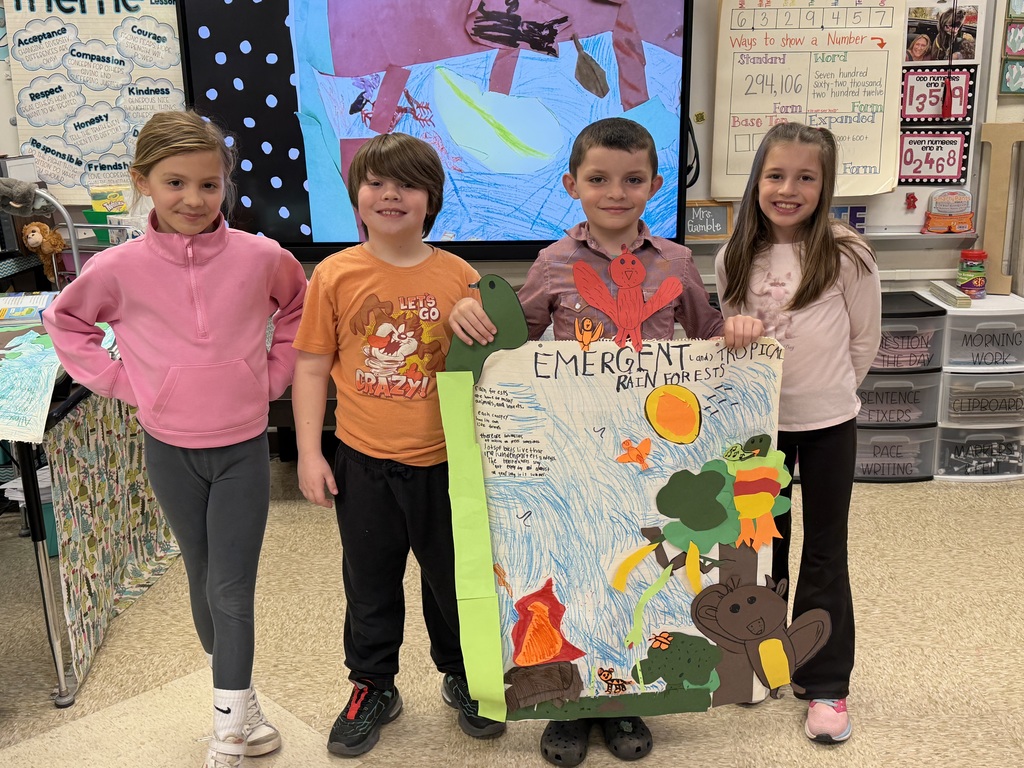 Mrs.Gamble’s Class had a fun time creating Rainforest Posters.