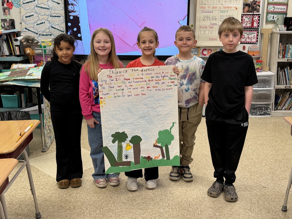 Mrs.Gamble’s Class had a fun time creating Rainforest Posters.
