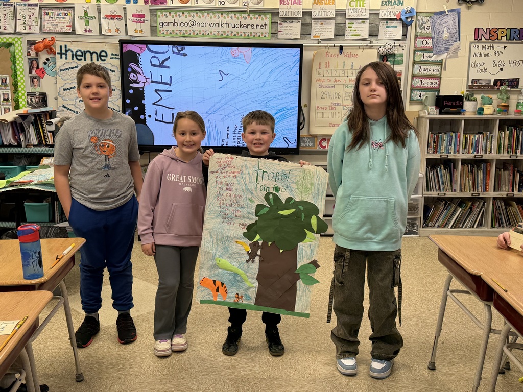 Mrs.Gamble’s Class had a fun time creating Rainforest Posters.