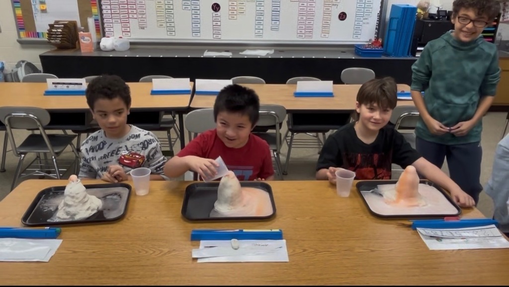 Our classroom has been buzzing with excitement lately! Students in Mrs. Acierto and Mrs. Harps’ class have been working incredibly hard learning all about volcanoes and 3D shapes. 🌋📐  They’ve been diving into hands-on activities to bring their learning to life. One of the highlights was creating their very own volcanoes using salt dough—then making them erupt using vinegar and baking soda! The room was filled with excitement as students watched their creations come alive.  We are so proud of their curiosity, creativity, and enthusiasm for learning!