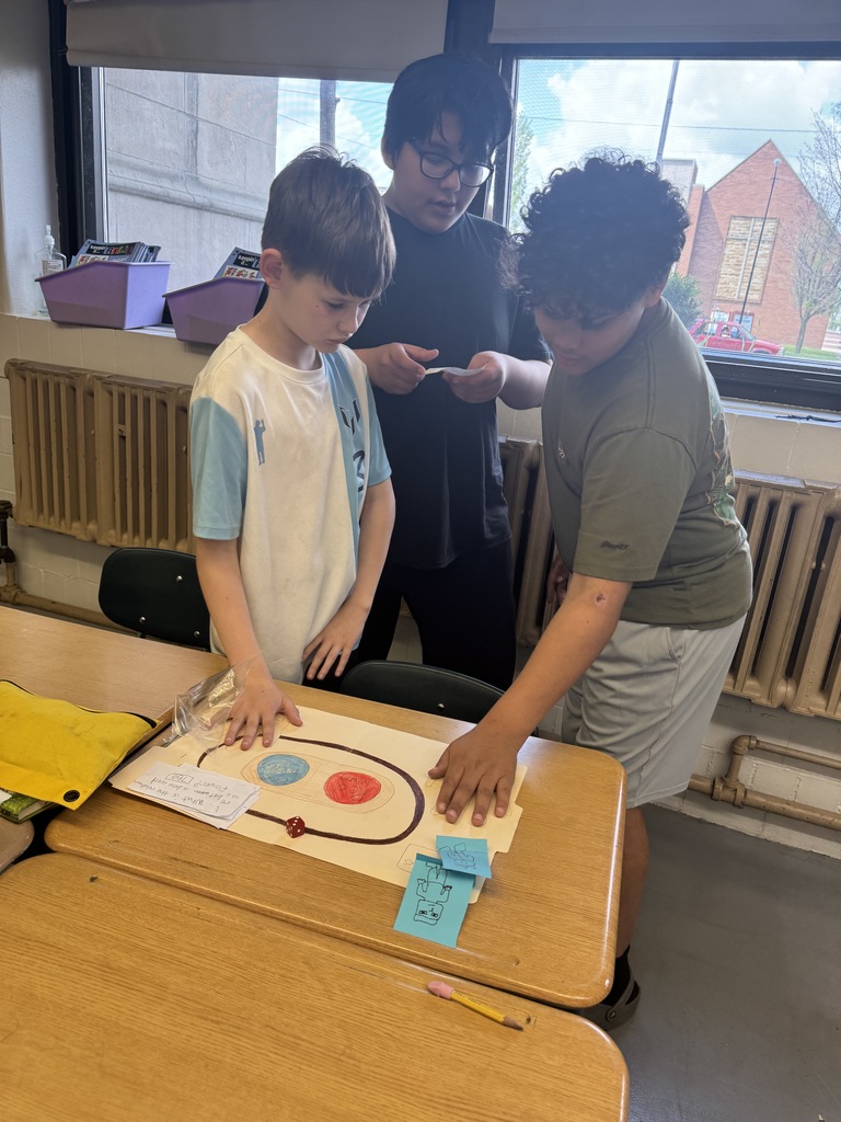 Fifth graders in Mrs. Valentine's science classes enjoyed a test-prep activity where they created unique board games based on topics learned this school year.  They then participated in a "Game Day" where they were able to play each other's games to review for the upcoming science test.