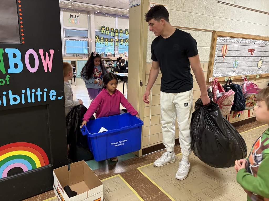 Mrs. Sarah Smith's kindergarten students Camden, Valeria, and Gabriel  assisted TLC members Casey and Gavin with collecting the recycling today at Maplehurst.  Thank you for your hard work today.