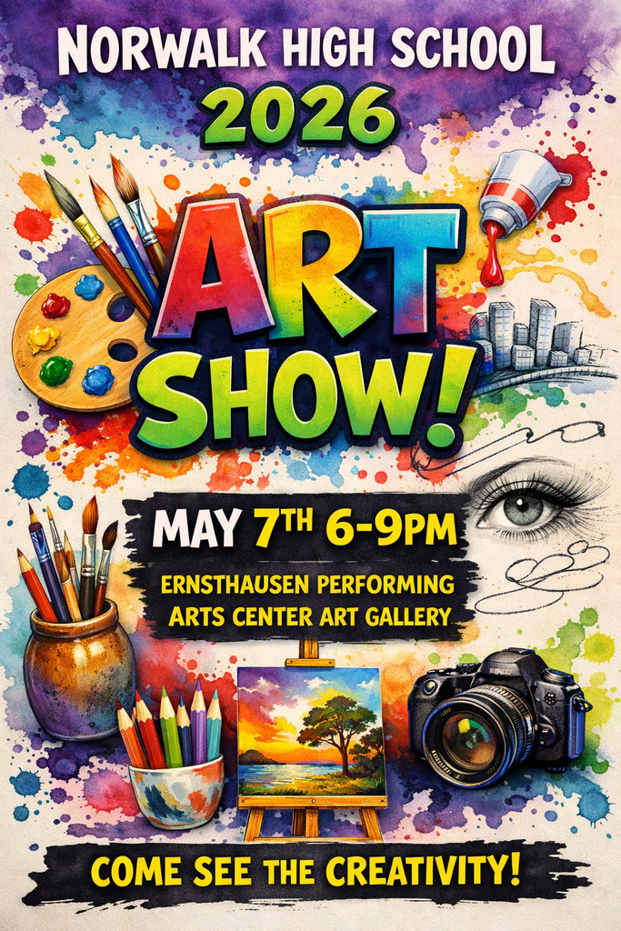 NHS Art show  2026 flyer May 7th 6-9PM