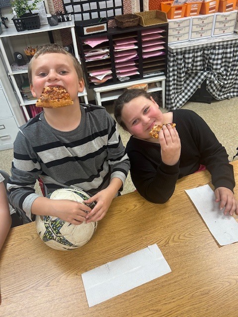 Mrs. Taylor’s third grade class at Pleasant Elementary earned a pizza party! They have been working so hard.