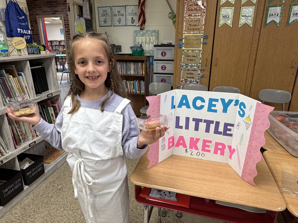 Second graders at Pleasant Elementary participated in our annual Goods and Services Day. Students had the option of providing a good or a service to their peers, which reinforced our recent social studies lessons. Each student earned behavior bucks to shop at the fair. A great time was had by all!