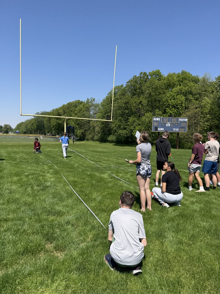 Mrs. Kaple’s Honors Geometry students took trigonometry outside today to explore indirect measurement around campus! Using clinometers, tape measures, and angle of elevation calculations, students gathered real-world data to determine the height of objects across the high school grounds. Hands-on learning brought geometry to life! 📐📏🌳