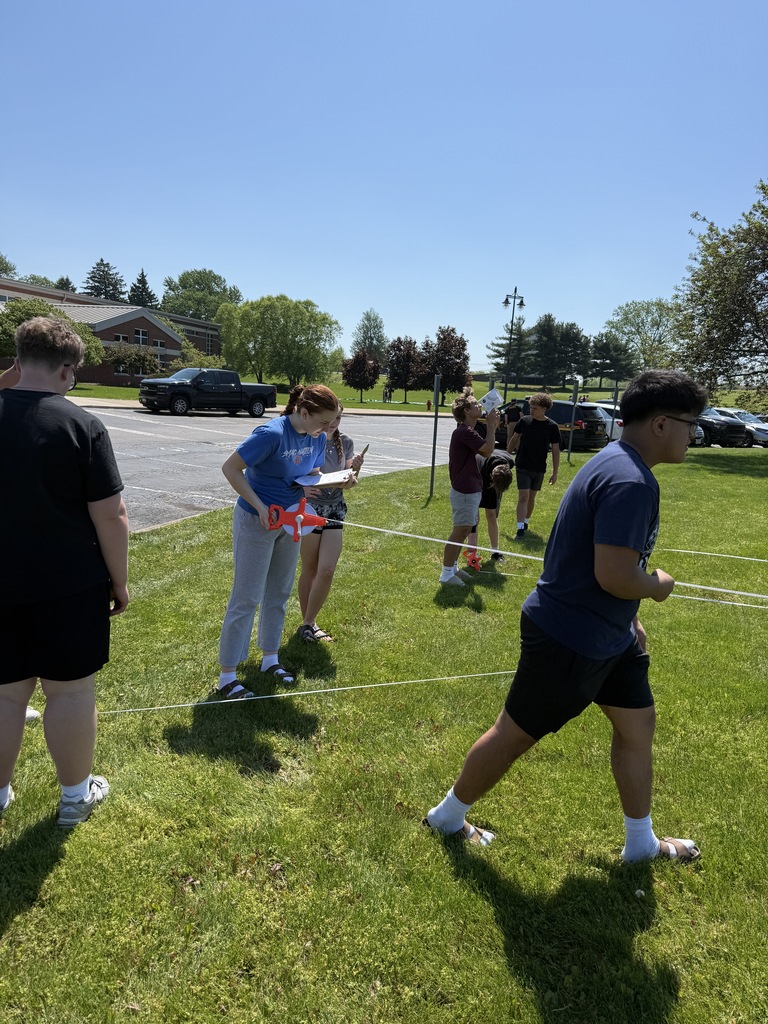 Mrs. Kaple’s Honors Geometry students took trigonometry outside today to explore indirect measurement around campus! Using clinometers, tape measures, and angle of elevation calculations, students gathered real-world data to determine the height of objects across the high school grounds. Hands-on learning brought geometry to life! 📐📏🌳