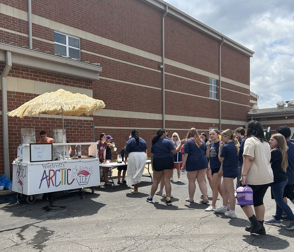 HS field day after the groundbreaking ceremony for the new preK-12 building. Senior boys won the powderbuff volleyball game against the junior boys.