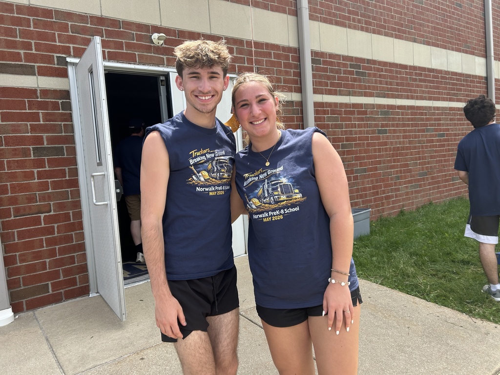 HS field day after the groundbreaking ceremony for the new preK-12 building.  Senior boys won the powderbuff volleyball game against the junior boys.