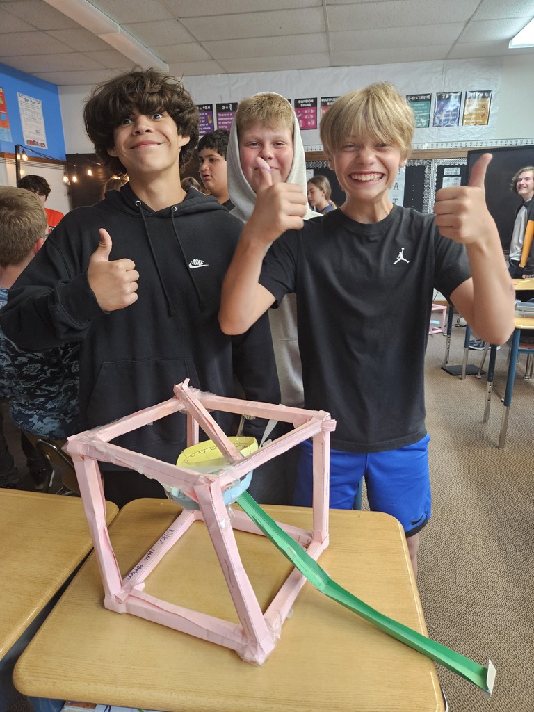 6th grade students in Mrs. Lindenberger's class spent 2 weeks creating and building paper rollercoasters. They competed for the longest, heighest, fastest, and overall favorite coaster on the team. 