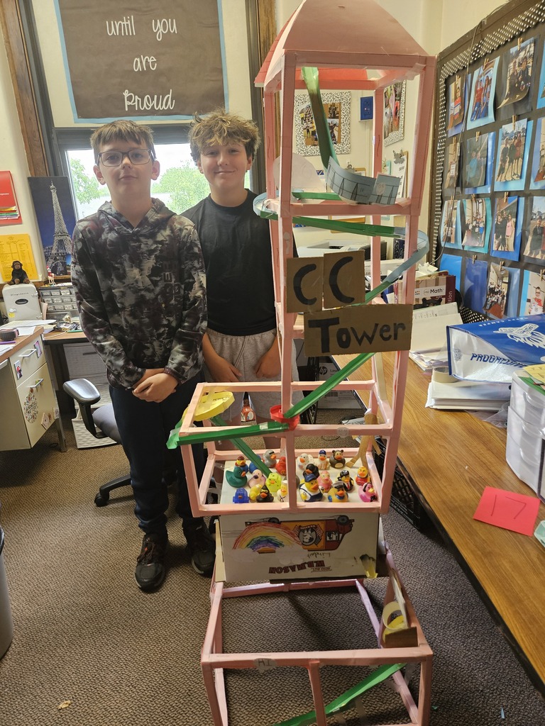 6th grade students in Mrs. Lindenberger's class spent 2 weeks creating and building paper rollercoasters. They competed for the longest, heighest, fastest, and overall favorite coaster on the team. 