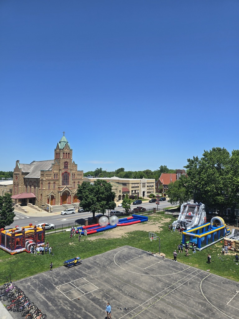  pictures of students on the inflatables