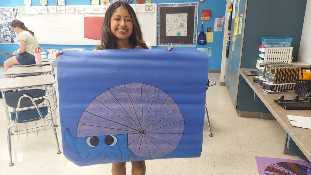 CCP Trig students completed a Pythagorean Spiral project. Students had to complete the spiral and use trig to calculate the lengths of the hypotenuse and the the measure of the interior angles. They then could decorate the spiral anyway they wanted. 