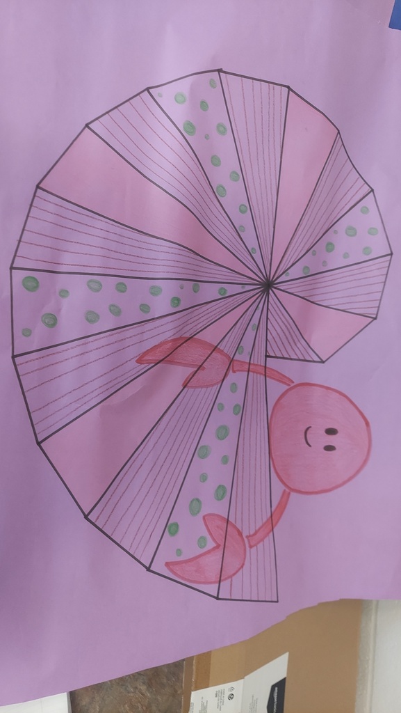 CCP Trig students completed a Pythagorean Spiral project. Students had to complete the spiral and use trig to calculate the lengths of the hypotenuse and the the measure of the interior angles. They then could decorate the spiral anyway they wanted. 