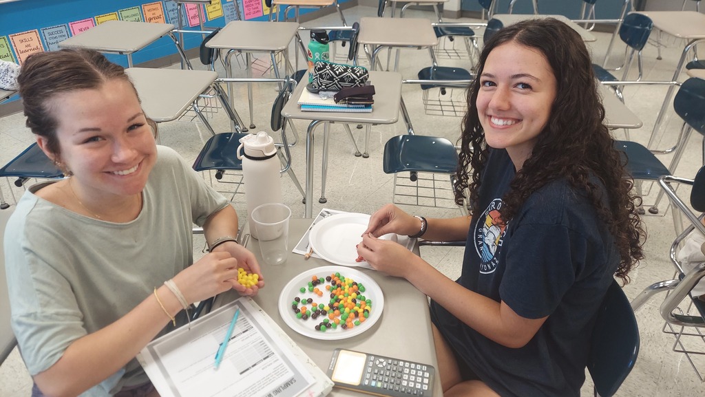 CCP Statistics students used skittles to practice different methods of sampling