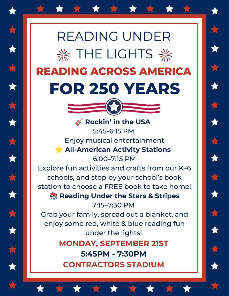 flyer with information for Reading under the Lights