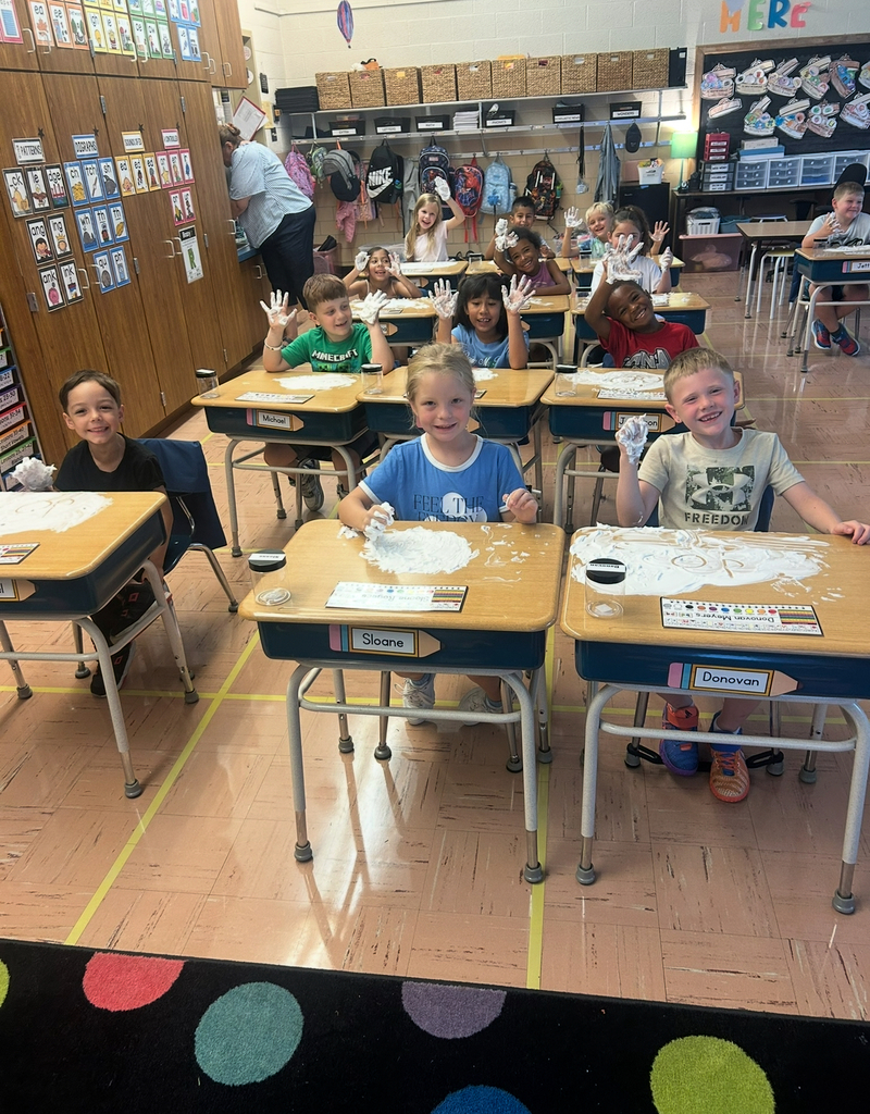 Students in 1st grade enjoyed practicing sight words with shaving cream, reviewing pencil grip with Mr. Moore and lots of popsicles the first few (hot!) weeks of school!