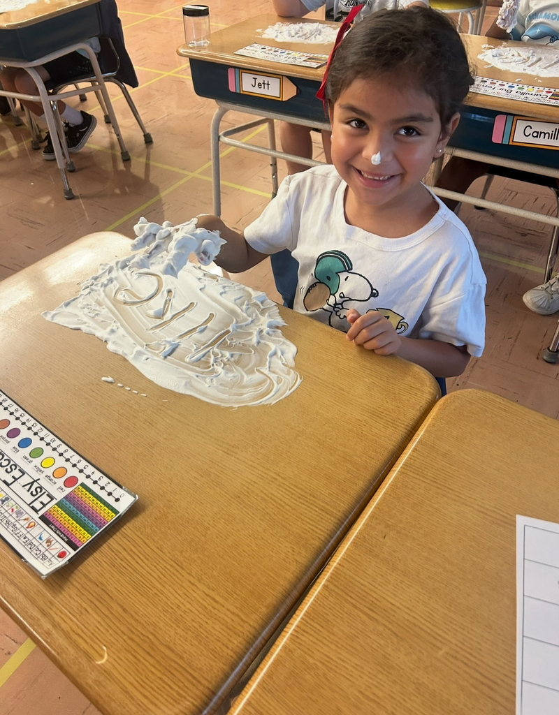 Students in 1st grade enjoyed practicing sight words with shaving cream, reviewing pencil grip with Mr. Moore and lots of popsicles the first few (hot!) weeks of school!
