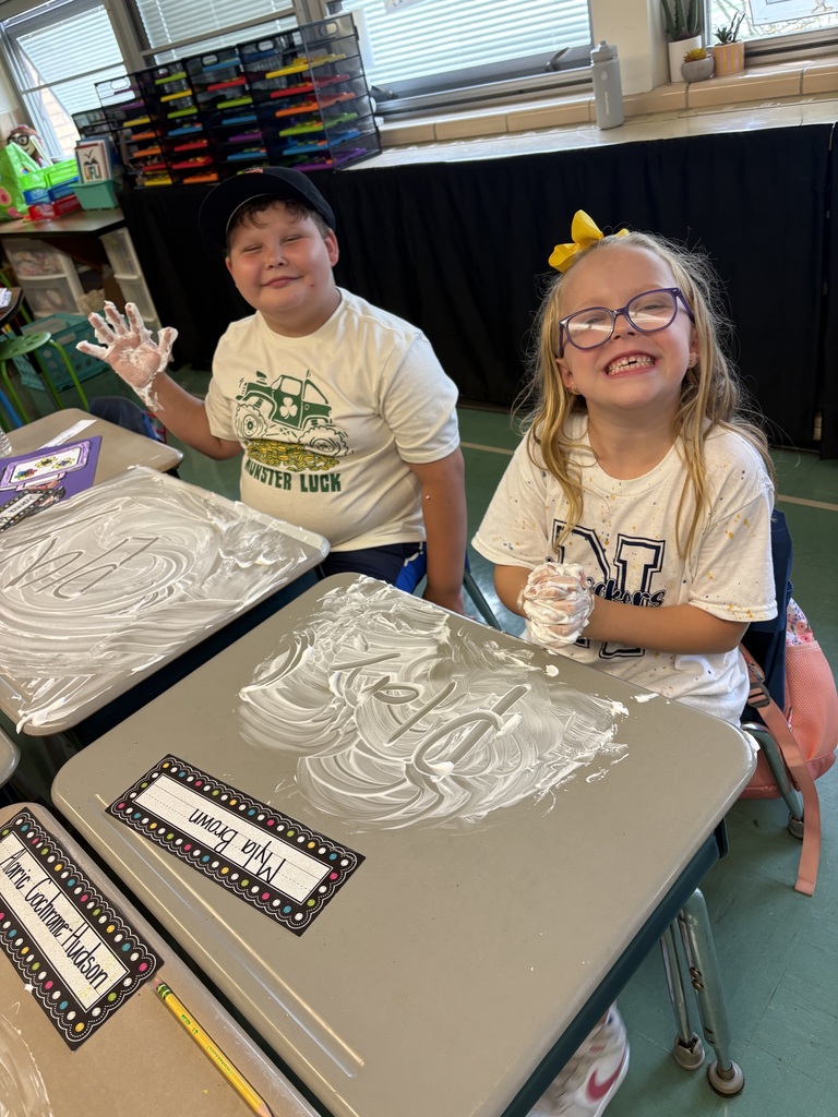 Students in 1st grade enjoyed practicing sight words with shaving cream, reviewing pencil grip with Mr. Moore and lots of popsicles the first few (hot!) weeks of school!