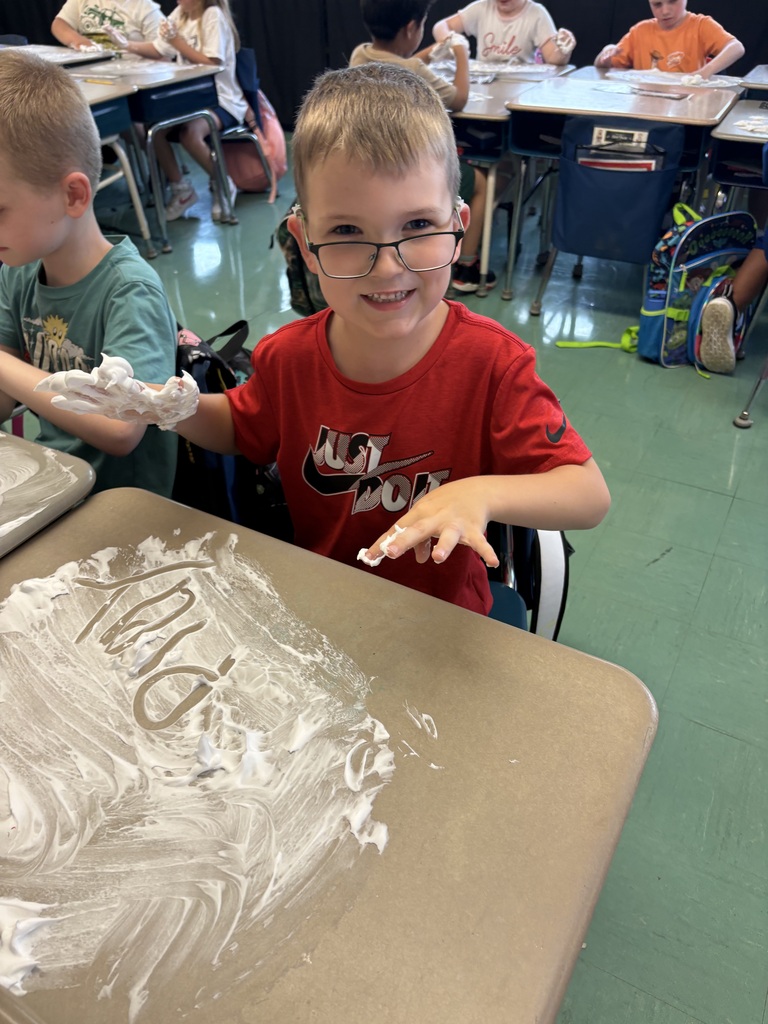 Students in 1st grade enjoyed practicing sight words with shaving cream, reviewing pencil grip with Mr. Moore and lots of popsicles the first few (hot!) weeks of school!