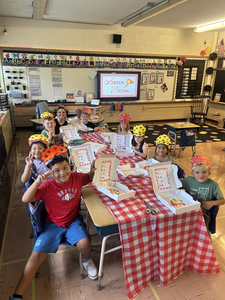 Mrs. Smarr, Mrs. Cannon, and Miss Kehr’s First Grade classes turned into a pizzeria Friday! They made a pizza craft, practiced addition, made a pizza cookie, and finished off the day with a slice of pizza!